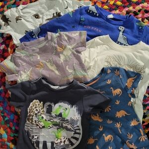 Lot Of 6 Dinosaur Print T-Shirts